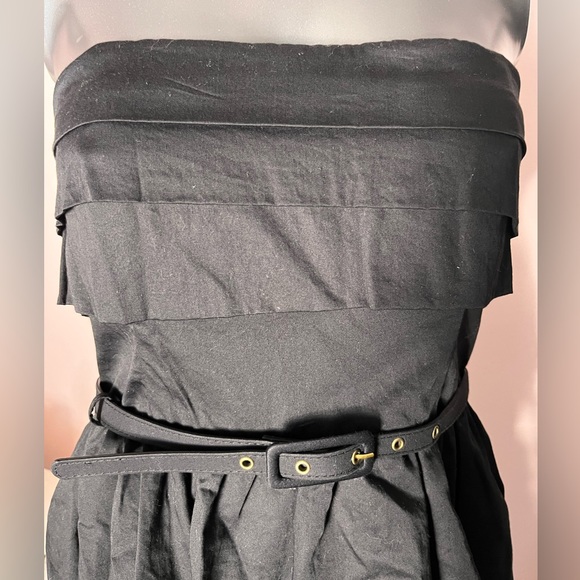 NWT Strapless FCUK Belted Ruffle Black Dress - Picture 7 of 9